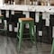 Flash Furniture 30" Green Metal Stool-Teak Poly Seat CH-31320-30-GN-PL2T-GG - alternate 4
